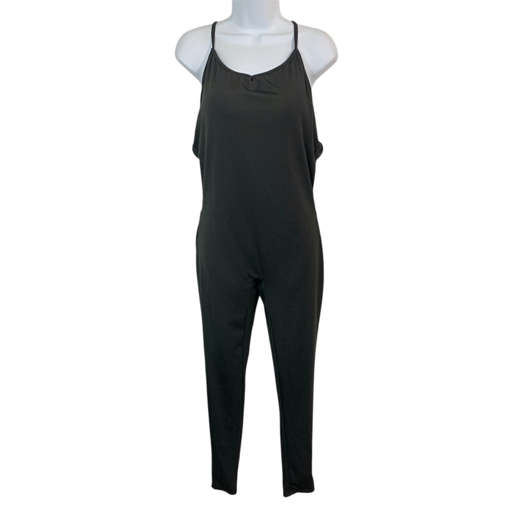 BLACK Crisscross Back Catsuit / Bodysuit Sz XL